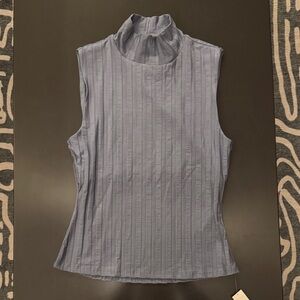 Maison Mock Neck Top - Cornflower Blue